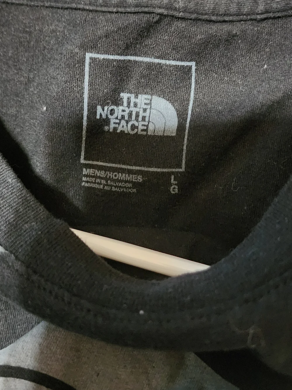 The North Face Black Tee with White & Gray Logo Print Sz Lrg